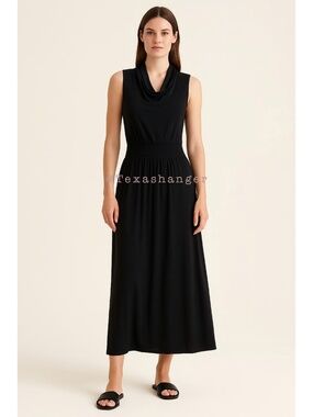 Theory NWT SL Cowl Neck Dress S Small Black